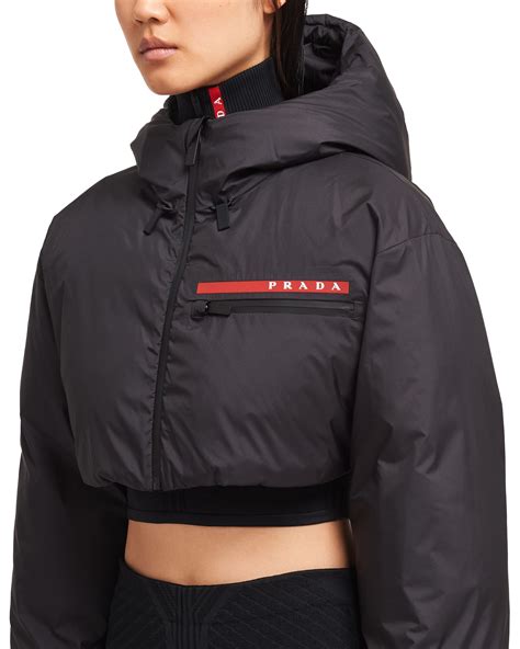 prada puffer jacket womens cropped|sleeveless puffer jacket cropped.